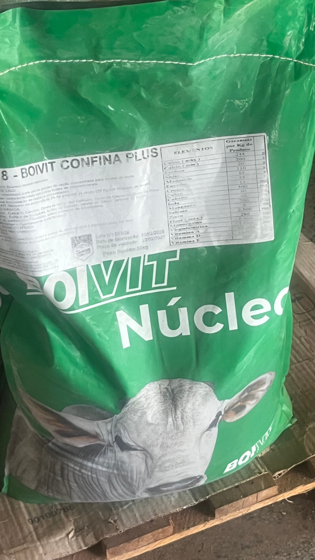 Saco de núcleo mineral da linha bovina no estoque da AGRORAÇA